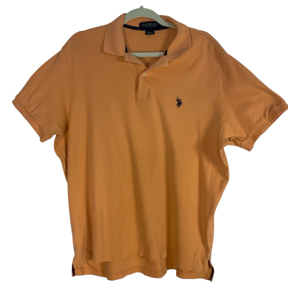 U.S. Polo Assn. Men's Cotton Orange 2-Button Polo Shirt Size XL